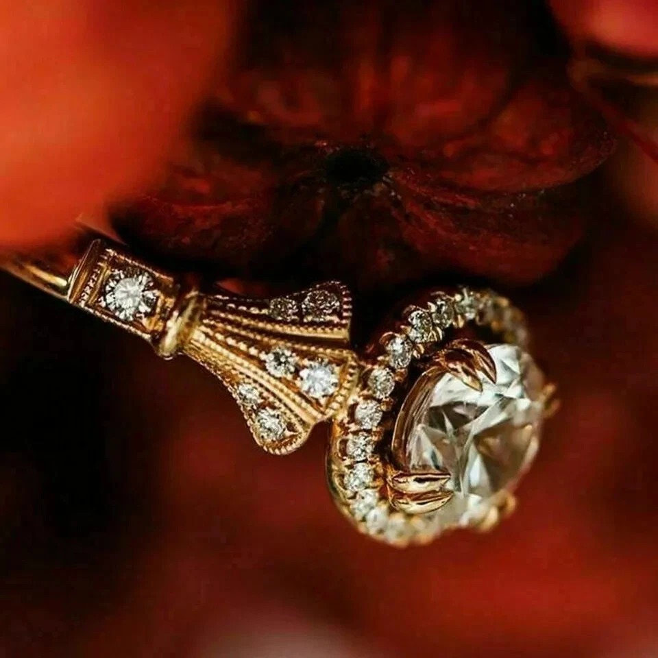 Помолвочное кольцо из розового золота 14 карат с созданным в лаборатории бриллиантом VVS1/D 2,20 карата - Изображение 2 из 4