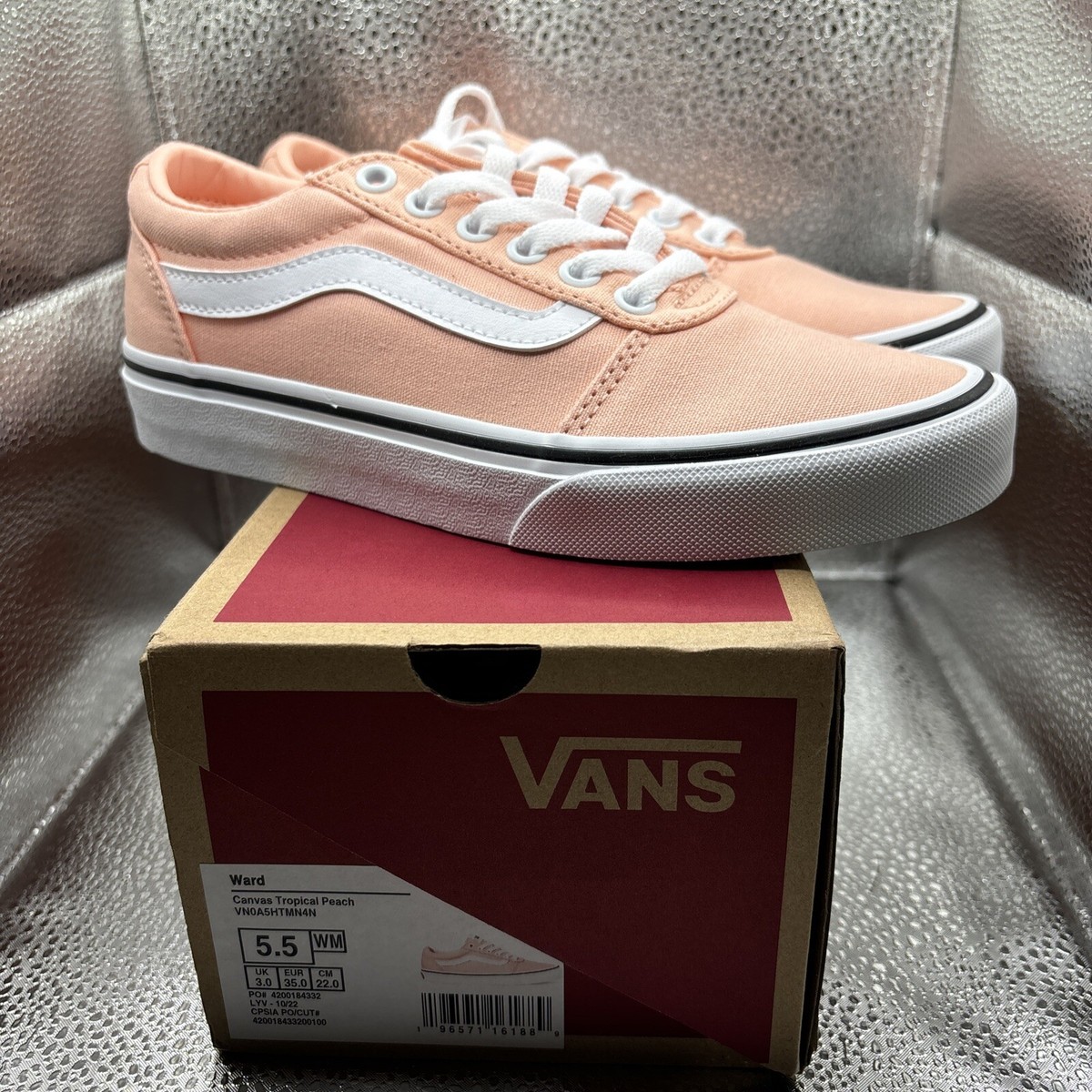 VANS WARD Tropical Peach Canvas Lace Up Sneakers Shoes VN0A5HTMN4N
