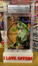 1997 BOWMAN'S BEST #98 ALLEN IVERSON ATOMIC REFRACTOR HOF CGS 9.5 WCG AI2 READ