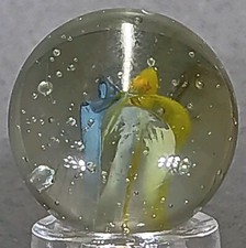Vintage Imported 3 Vein Hybrid Cat's Eye Marble .63 Inches Near-Mint Condition