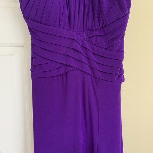 Purple Sleeveless Rainbow Rhinestone Lined Open Back Gown Size 4 - Picture 18 of 22