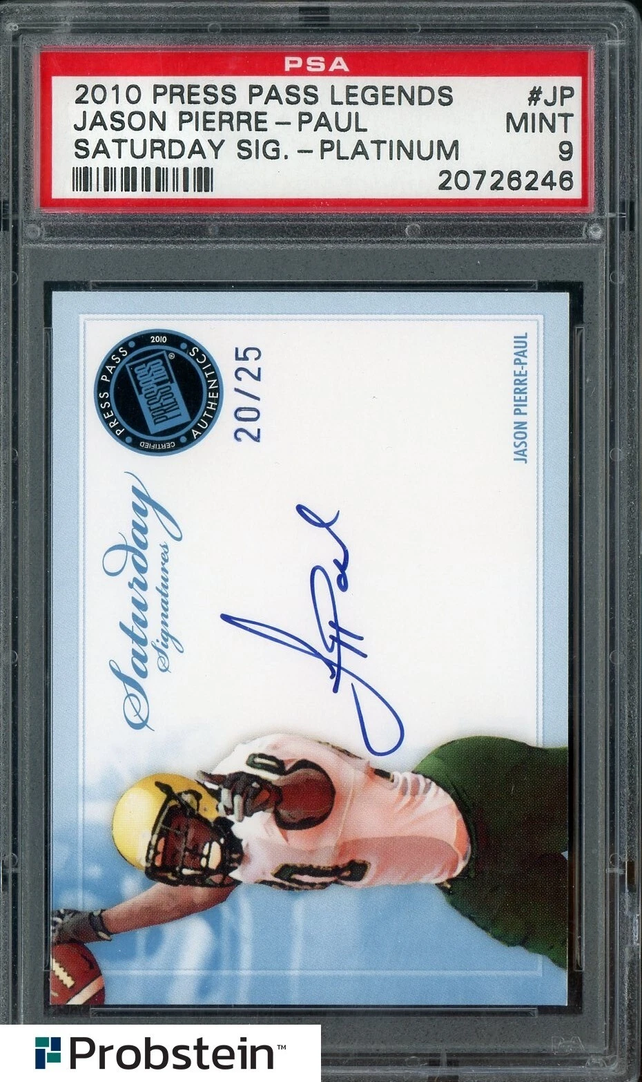 Jason Pierre-Paul Press Pass Legends Saturday Signatures #JP Platinum