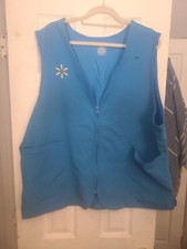 Walmart Employee Vest Size 2XL Blue Full Zip Sleeveless Uniform Workwear