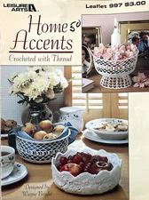 Leisure Arts Home Accents Crocheted with Thread Leaflet 997 by Wayne Bright 1990