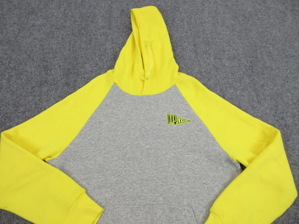 Suéter Hurley Para Hombres Adultos Mediano Amarillo Gris Logo Exterior Sudadera con Capucha Foto 2 de 4