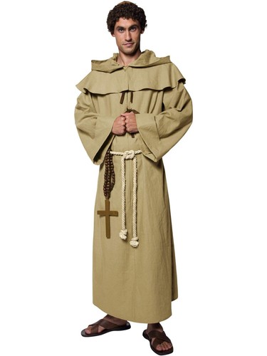 Deluxe Friar Tuck Monk Fancy Dress Costume Tales Of Old England Medieval - Picture 3 of 3