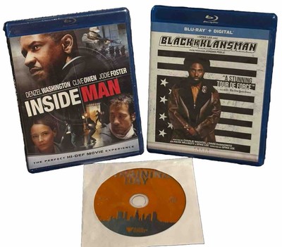 Inside Man Blackkklansman Spike Lee Training Day Denzel Washington Blu-ray Lot