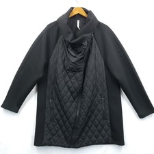 Fabletics Jacket Women 3x Black Kinsley Quilted Asymmetric Zipper Pockets Comfy