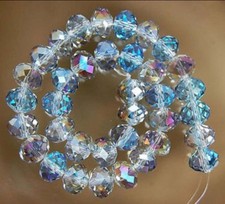 200Pcs Natural 4X6mm Multicolor AB Crystal Faceted Gems Rondelle Loose Beads