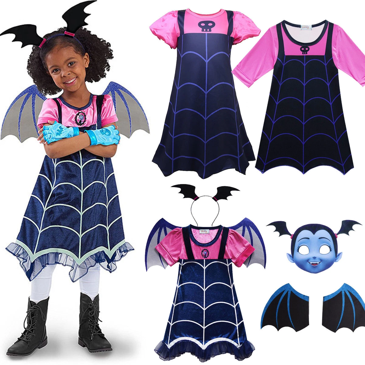 Vampirina Costume carnevale Bambina Vestito maschera compleanno