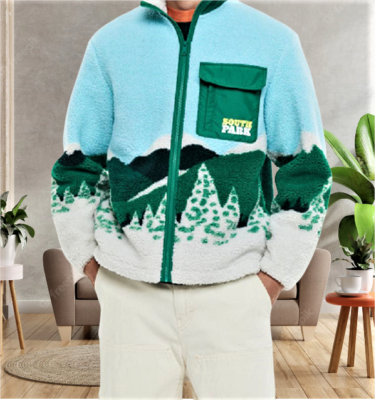 H&M Limited Edition Grün/South Park Relaxed Teddy Fleece Designer