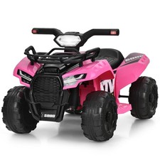 Kids ATV 6V Battery Powered Electric 4 Wheeler Storage Basket Horn Pink