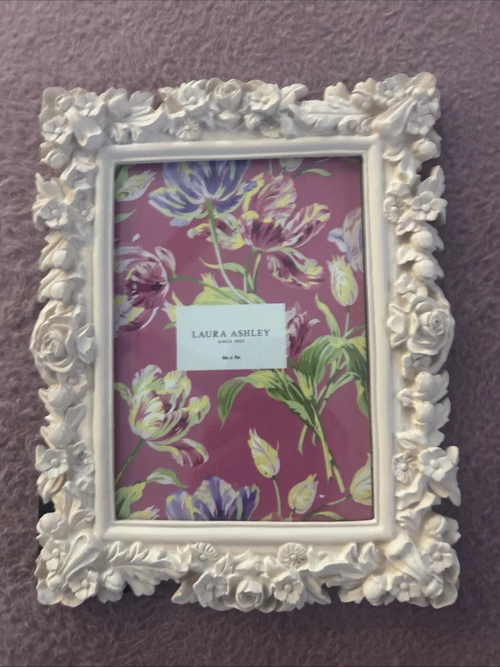 Marco de fotos de resina hecho a mano textura floral 5x7 para exhibición de pared o mesa Foto 3 de 4