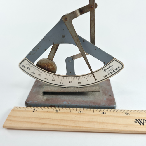 Hamilton Scales 50 Gram Balance Laboratory Kitchen Vintage Metal Desktop Scale - Picture 15 of 18