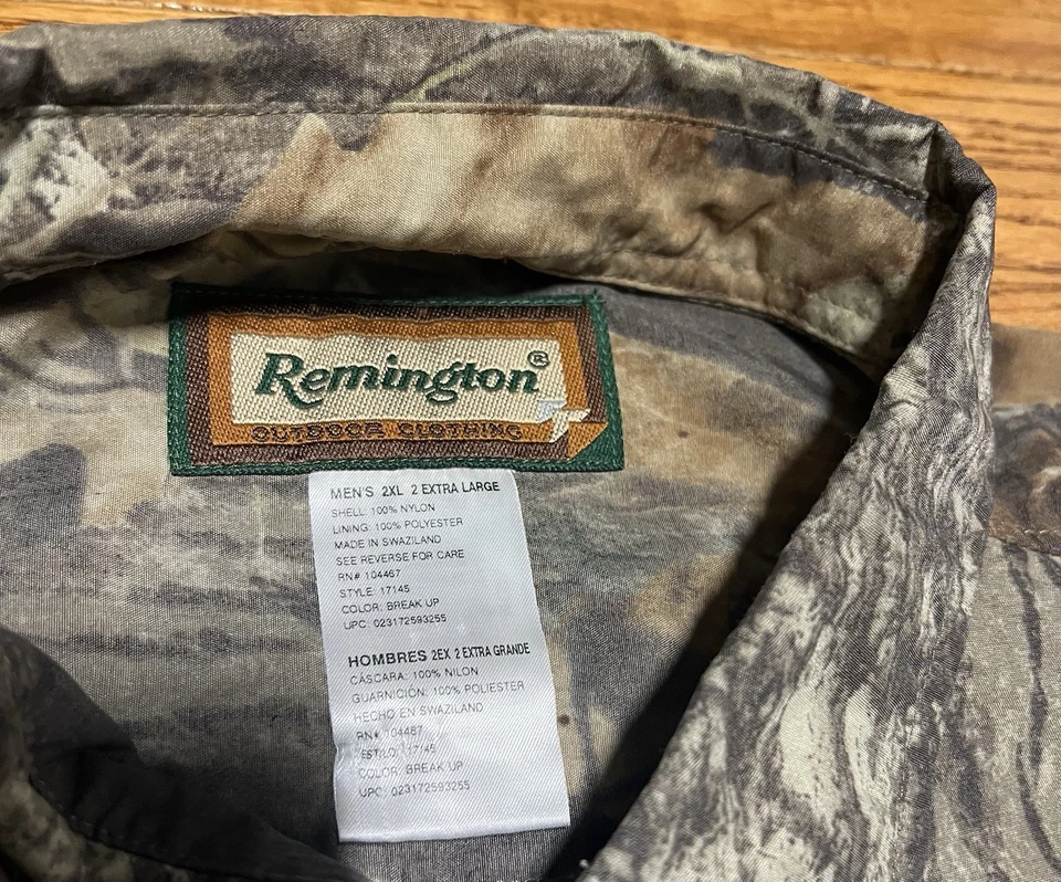 Remington Shirt Mens 2XL XXL Camo Hunting Outdoor Short Sleeve Pockets Realtree - Image 3 of 4