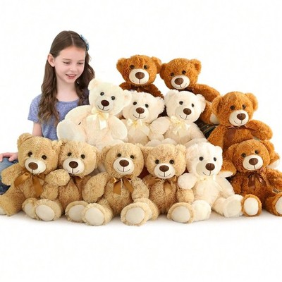 12 Pack 14in Teddy Bears Bulk Plush 3 Colors Baby Shower Party Favors