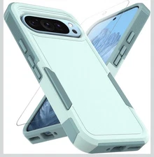 Pixel 9/Pixel 9 Pro Heavyduty Case Mint with Screen Protector