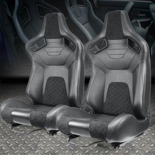 2pcs Universal Sport Racing Seats Pvc Leather With 2 Sliders Sport Seats