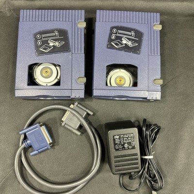 (2) Iomega Zip 100 Parallel External Drive Z100P2 w/ Power Cord & Cable Untested