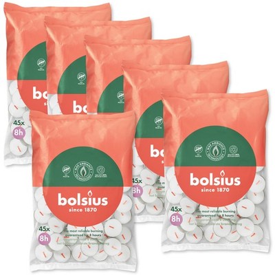 270 Stk Bolsius Teelichter 8 Stunden Gastro Teelicht ALU-Schale (6x45er Beutel)