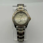 Vintage Seiko Quartz 7N43-8B20 Two-Tone Stainless Steel Day/Date Champagne Dial