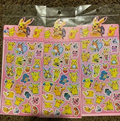 Pokémon Holographic Glossy Sticker Set 3pcs Pikachu Eevee Squirtle