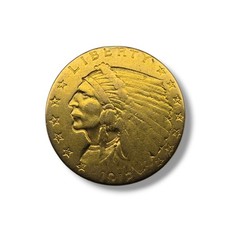 1912 $2.50 Gold Indian Head Quarter Eagle Coin — Pre-1933 U.S. Gold — Circulated