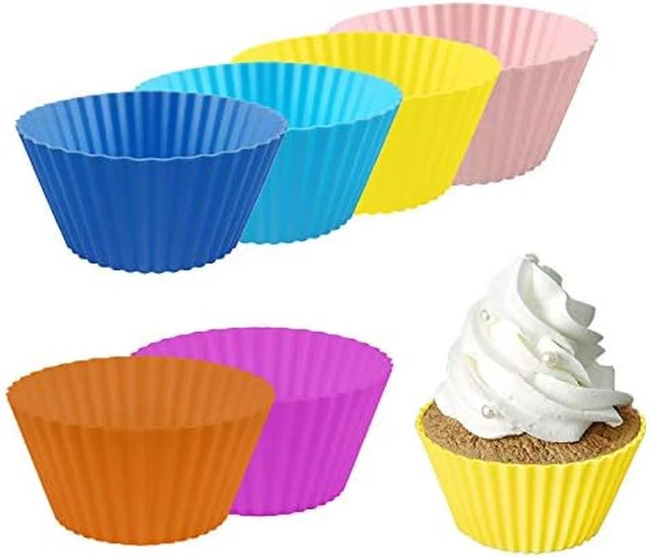 Mini Muffin Pan - Reusable Silicone Cupcake Molds 2In 24 Pack - Small Baking Cup