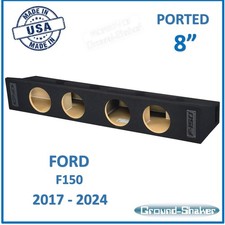 Quad 8" Ported Sub Box 2017 - 2024 Ford F-150 Crew-Cab Subwoofer Enclosure Box