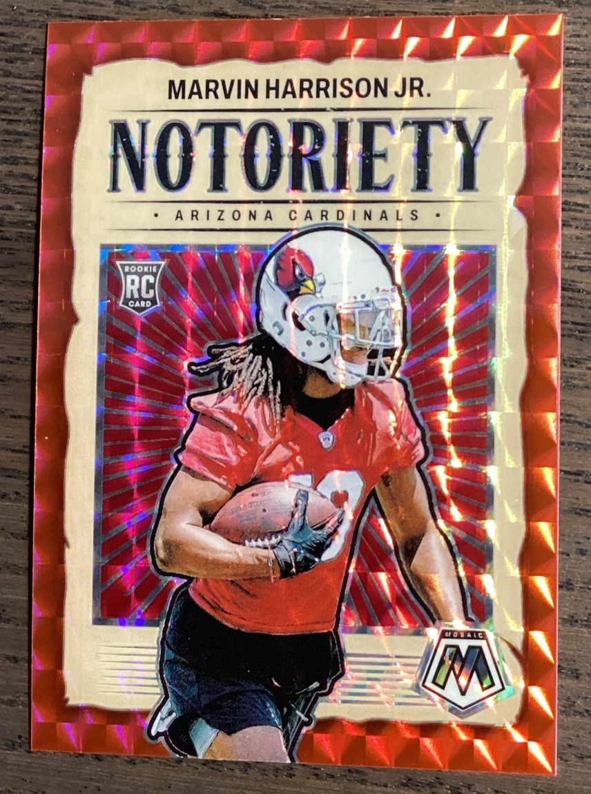 2024 Panini Mosaic Notoriety Red Mosaic Prizm #22 Marvin Harrison Jr Rookie RC