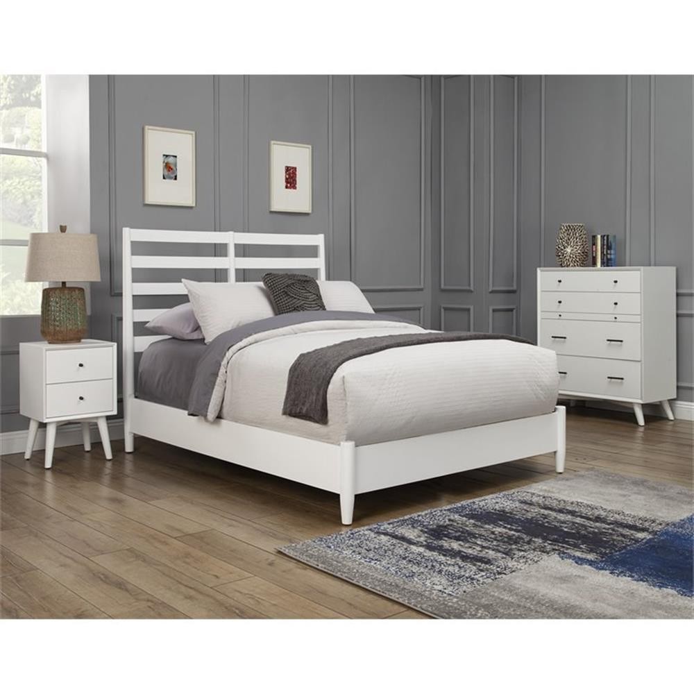 Alpine Furniture Flynn Full Wood Bed with Slat Back Headboar