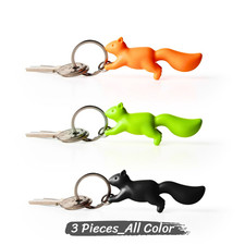 Qualy Squirrel Keyring Cute Eco-Friendly Keychain Green ABS Recyclable Gift