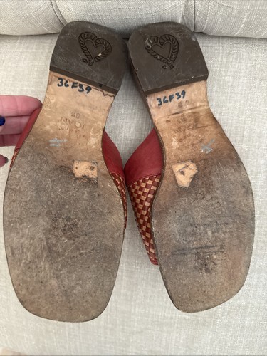 Brighton Sandals Womens 8.5 Red Sandals Joan Made in Italy - Picture 18 of 19