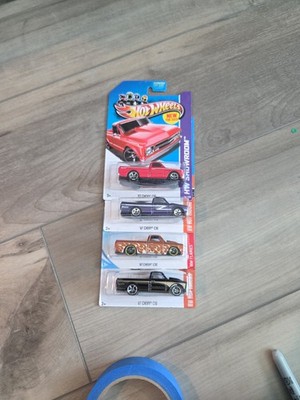 Hot Wheels Lot of 4 Different '67 Chevy C10 2013 2016 Red Blue Orange Purple J