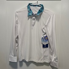 Romfh Girls Sarah LS Show Shirt White Pony Blankets XL Chill Factor Equestrian