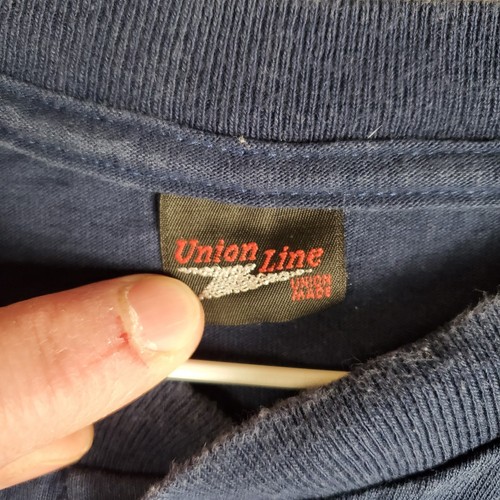 Union Line Flint Metal Fabricating Division T-shirt Pocket Blue MENS 22x30 - Picture 5 of 10