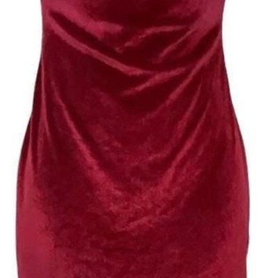 Fairycore Date Night 2000s Red Velvet Goth Whimsical Cowl Neck Sleeveless Bodyco