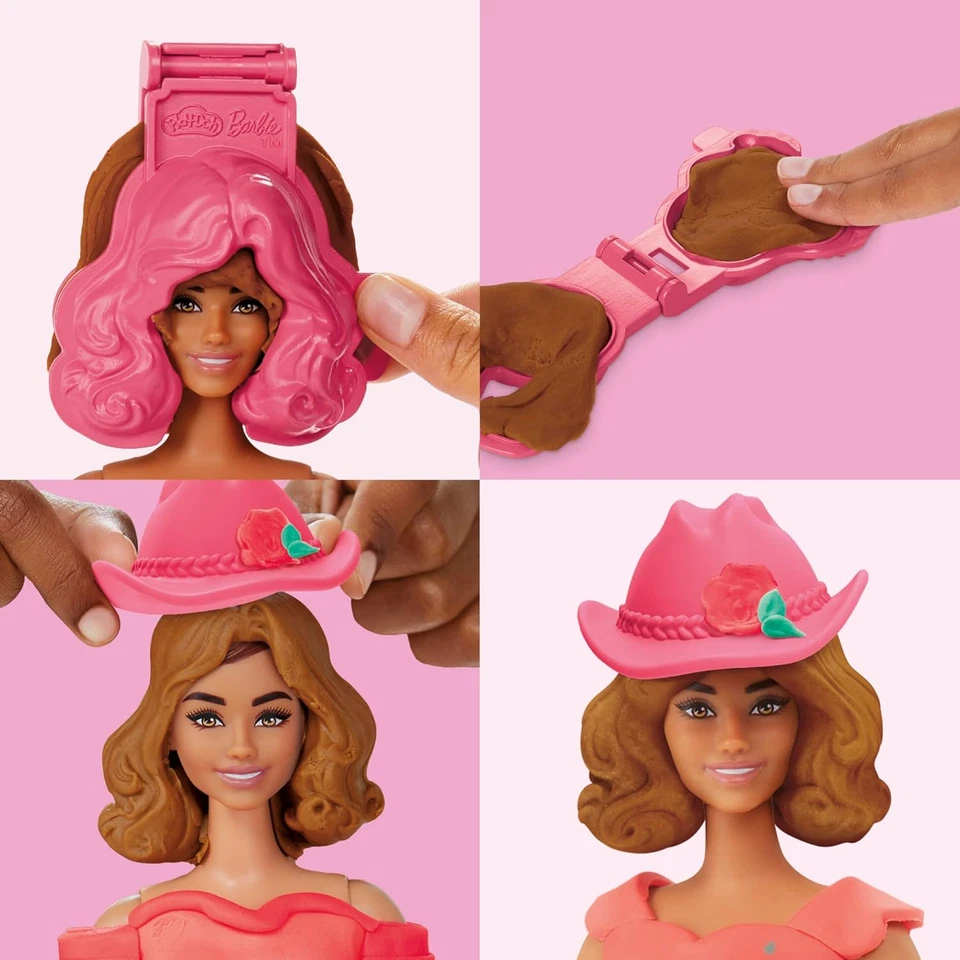 Juego de flores y flecos Barbie Play-Doh, hacer ropa para muñeca con compuesto de modelado Foto 3 de 4