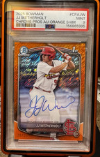 /25 2025 1st Bowman Chrome JJ WETHERHOLT ORANGE SHIMMER Refractor AUTO PSA 9