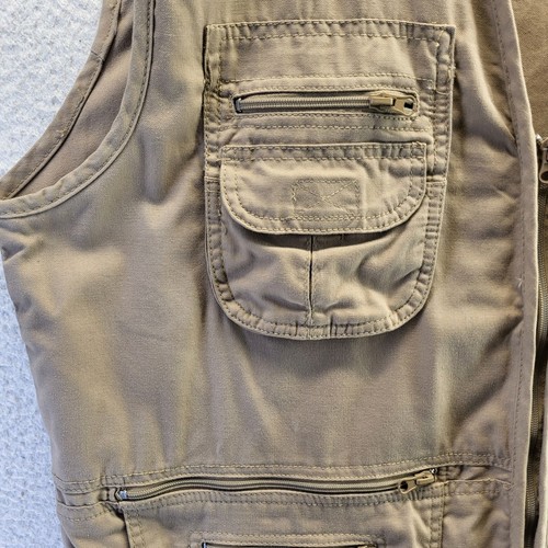 Guide Gear Men XL Army Brown American Flag Full Zip Utility Outdoor Hunting Vest - Picture 4 of 19