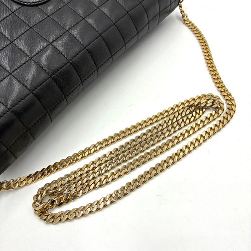 CELINE Triomphe Quilted Chain Shoulder Bag Black Leather 16x25x5 cm - Bild 6 von 10