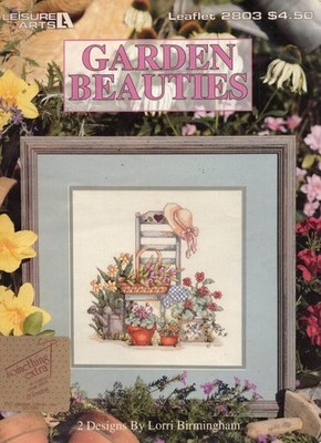 OOP!LEISURE ARTS GARDEN BEAUTIES LEAFLET 2803