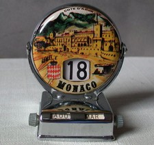 MONACO COTE d' AZUR CALENDRIER perpétuel bascule FLIP CALENDAR métal VINTAGE
