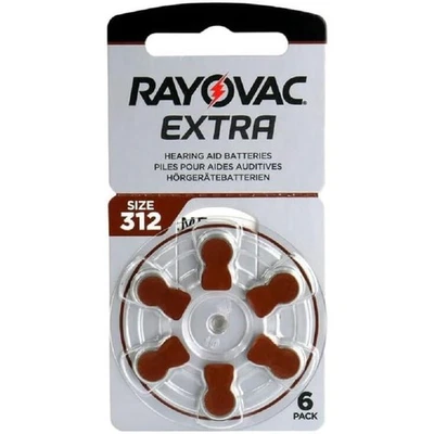 [0000096178232] RAYOVAC Blister de 6 piles Extra Advanced PR41/312 1,45V - Photo 1/4
