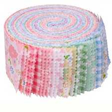 42 PCS Jelly Roll Cotton Fabric Strips Quilting 2.5x44 Inch Sweet Garden