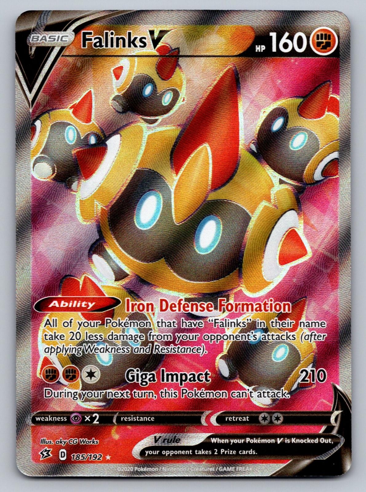 Falinks V 185/192 Ultra Rare Rebel Clash Pokemon Holo Near Mint