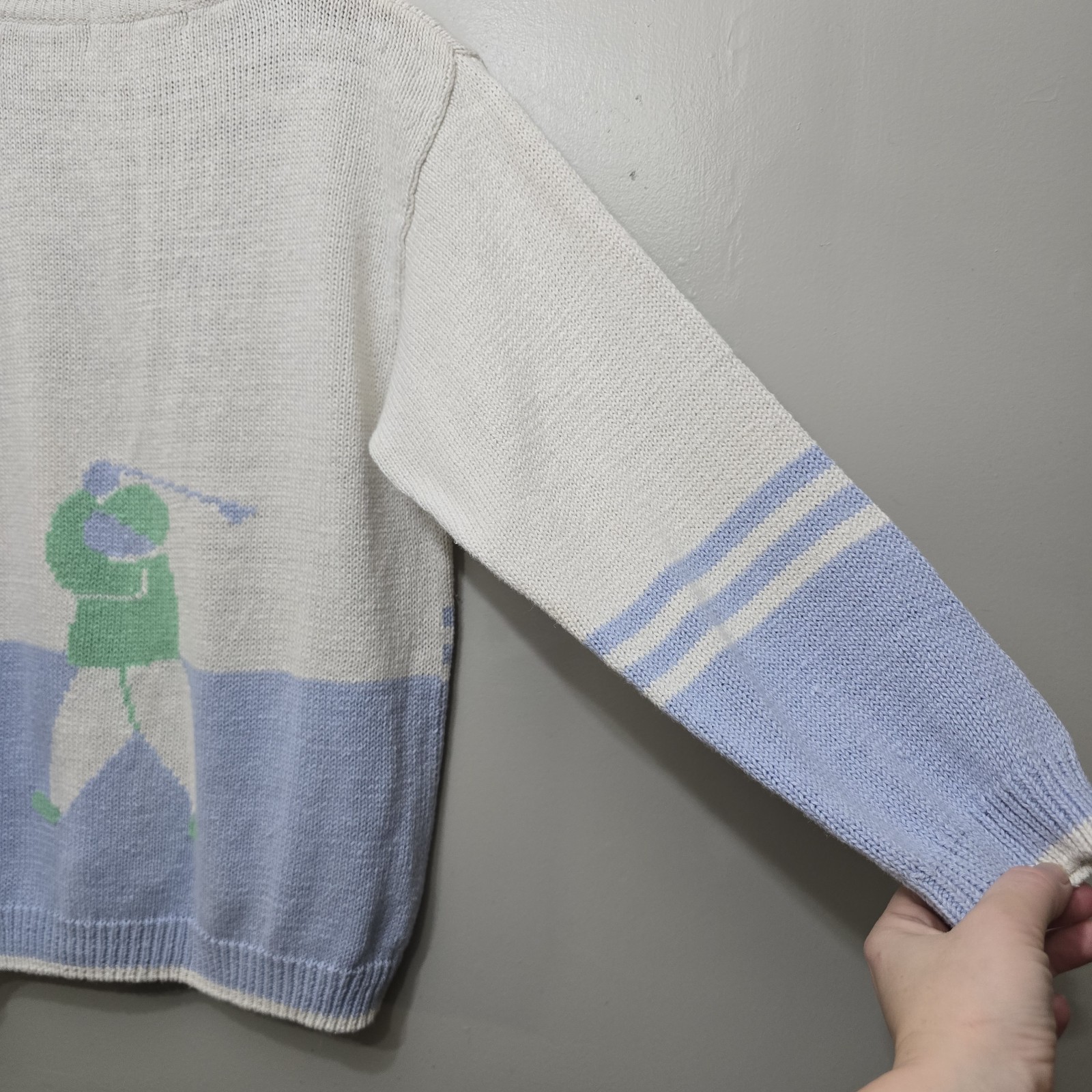 Basic Elements Golf Knit Sweater Cardigan White K… - image 5