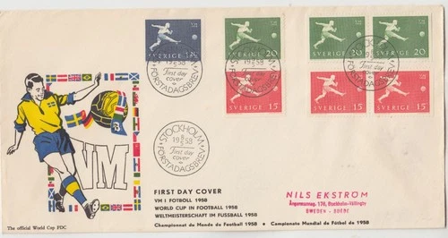 SWEDEN 1958 *WORLD CUP FOOTBALL FINAL STOCKHOLM* official illustrated FDC