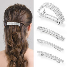 4 Pieces Silver Rhinestone Hair Clips Small Hair Barrettes for Women  Glitter H