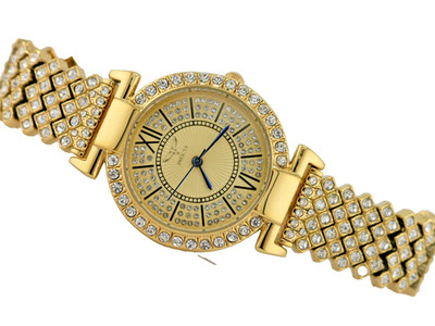 NEW INVICTA 69061 WILDFLOWER  GOLD  TONE STEEL WOMENS WATCH CRYSTAL DIAL 34MM
